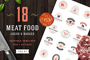 18 Meat Food Logos and Badges, a Branding & Logo Template by Vasya Kobelev (Thumbnail 1 of 11)