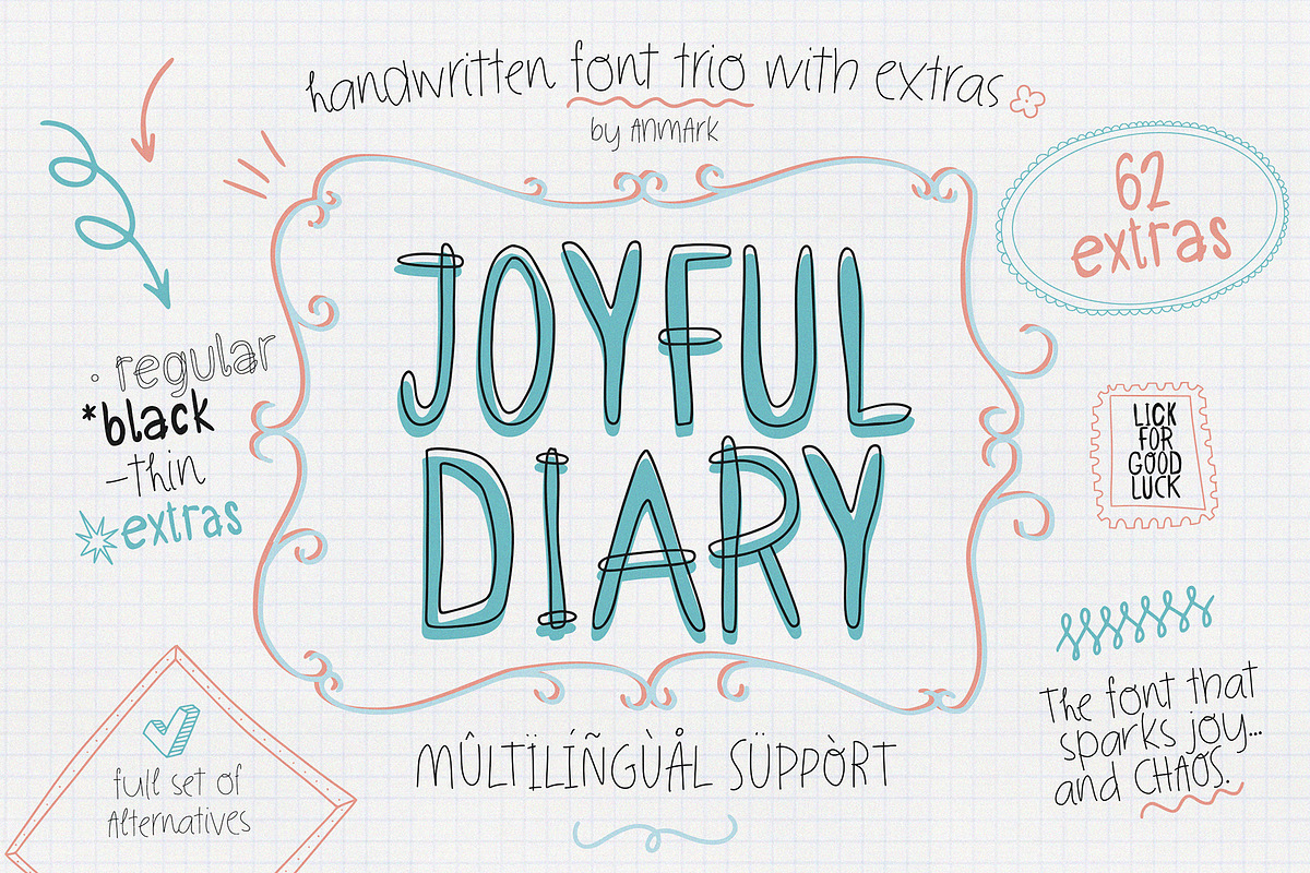 Whimsical Playful Font Bundle, a Handwritten Font by AnMark (Photo 7 of 39)