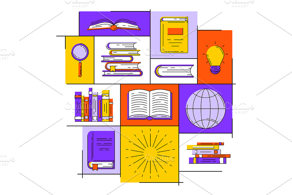 Background with books., an Education Illustration by incomible