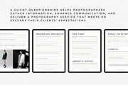 Photography Client Questionnaire, a Marketing Template by Blush Created (Thumbnail 5 of 10)