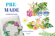 Hawaii - watercolor design bundle, an Illustration by Beauty Drops (Thumbnail 3 of 8)