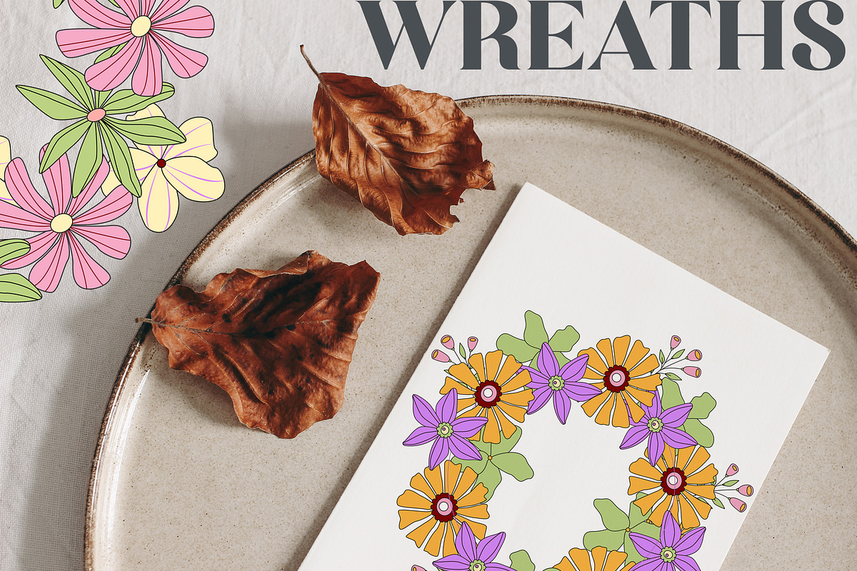 Retro flowers. Groovy summer clipart, an Object Graphic by Sofico (Photo 7 of 23)