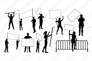 Protest Rally March Banner Sign, a Person Illustration by Christos Georghiou