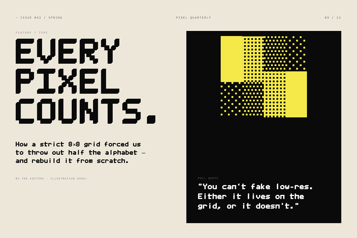 VOXEL - Pixel Display Typeface, a Sans Serif Font by Lettra Studio (Photo 18 of 18)