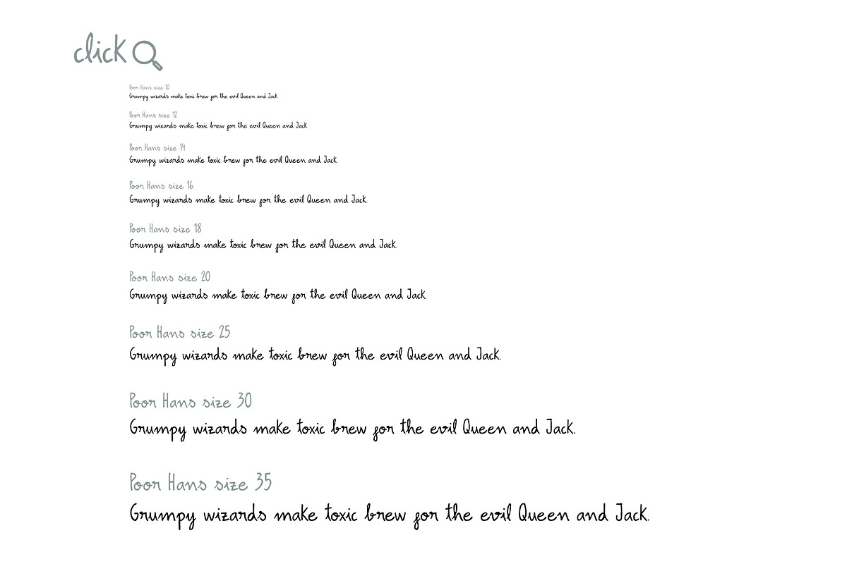 Poor Hans script handwritten font preview 4