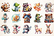 Whimsical Funny Animal Clipart, an Animal Illustration by Rose Art (Thumbnail 2 of 7)