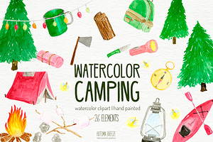 watercolor camping