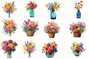 Watercolor Flowers Arrangements, an Illustration by Designworld (Thumbnail 2 of 5)