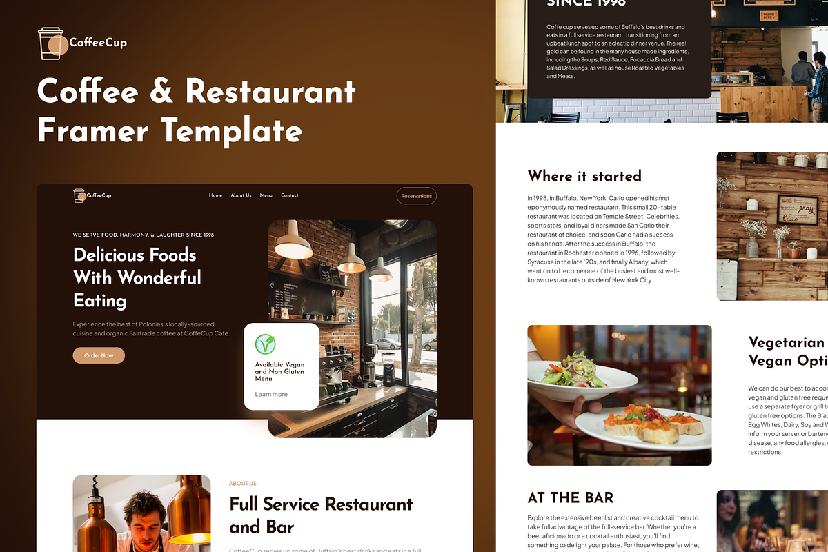 Coffee Cup - Cafe Framer Template, a Landing Page Template by Basa Creative (Photo 1 of 6)