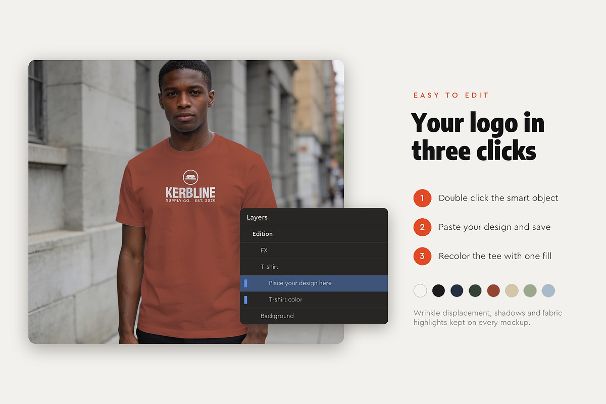 Streetwear T-shirt Mockup Pack, a Merchandise Mockup by Motion-Box (Photo 4 of 4)