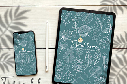 Tropical Leaf Procreate Stamp Brush
