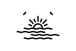 Horizon skyline black icon, an Outline Icon by Creative priyanka