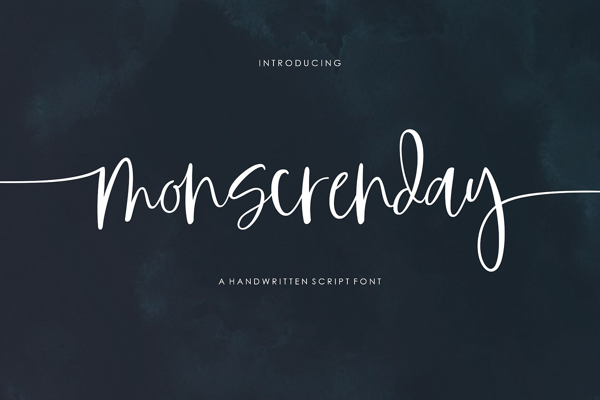 Monscrenday Script, a Script Font by Jhoel Design (Photo 1 of 6)