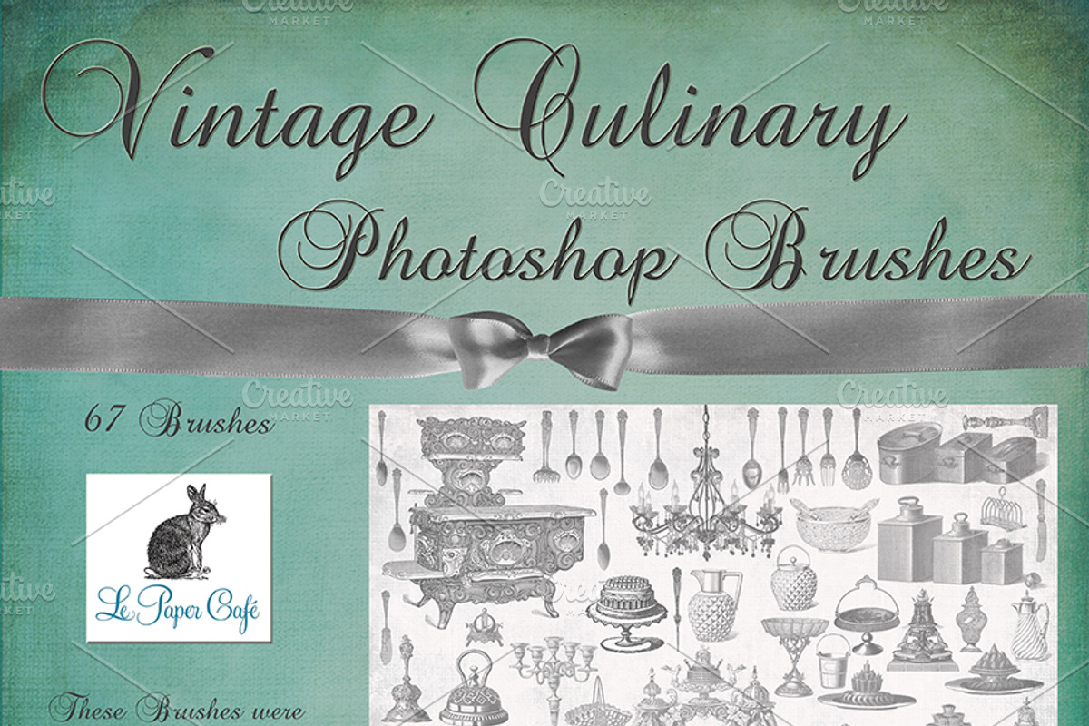 Vintage Culinary Photoshop Brush Set preview 3