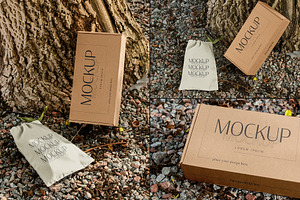 Cardboard Box Mockup Set