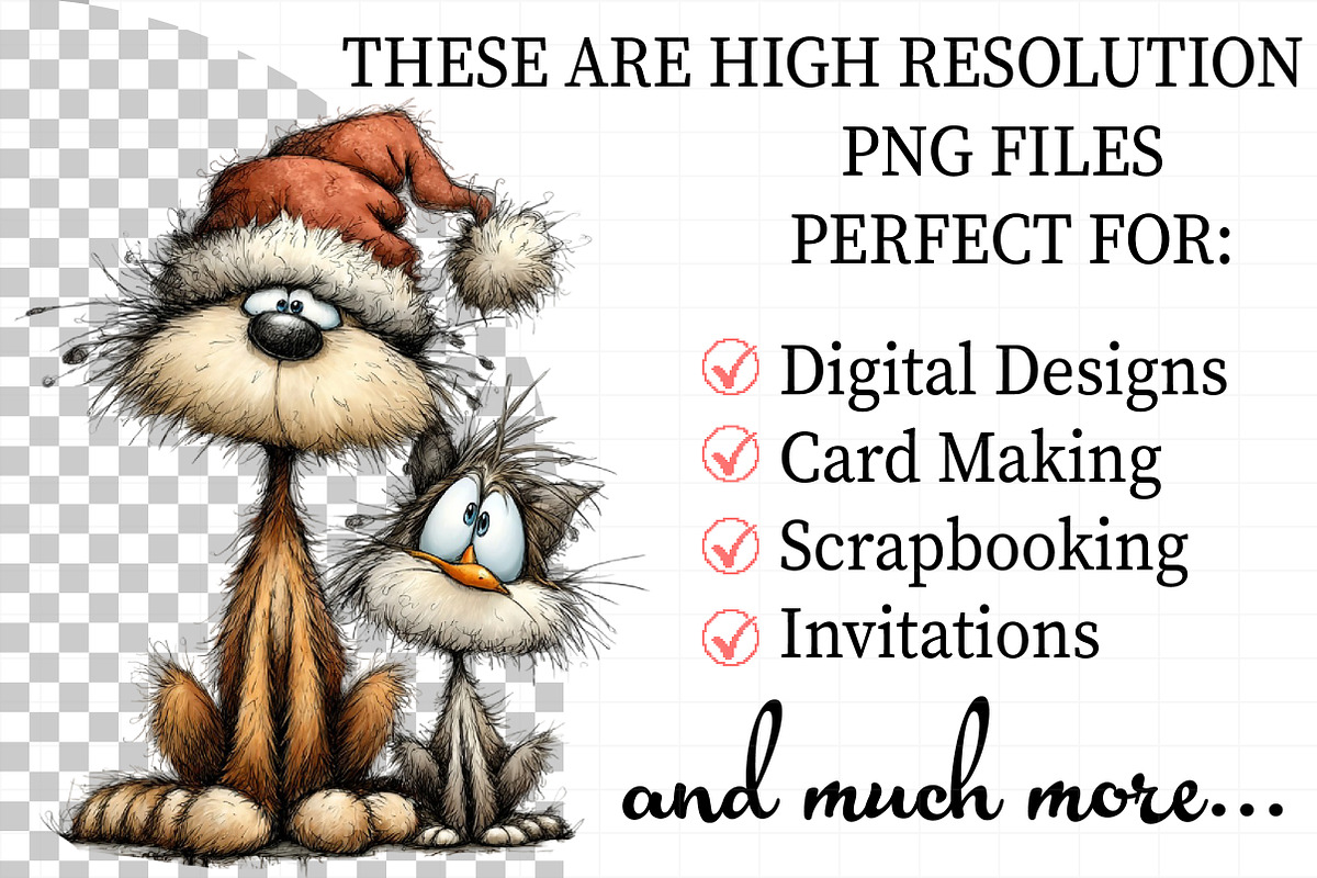 Cat And Bird Christmas Clipart, an Illustration by Daily.Designs (Photo 2 of 5)