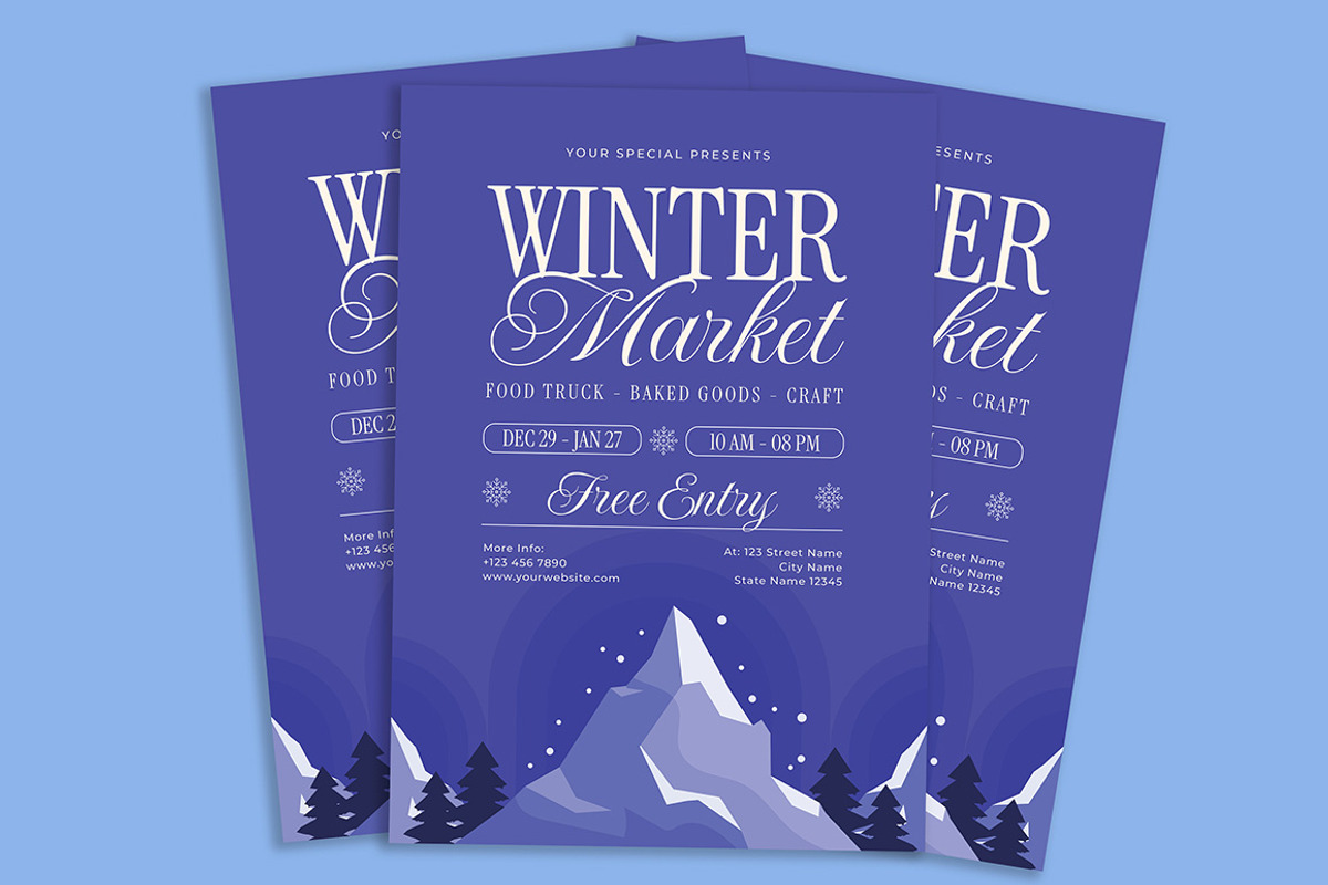 Winter Market Flyer, a Flyer Template by Gumico Studio. (Photo 2 of 3)