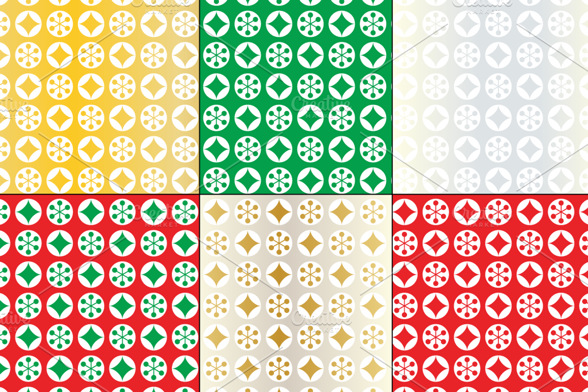 Seamless Christmas Ornament Patterns preview 6