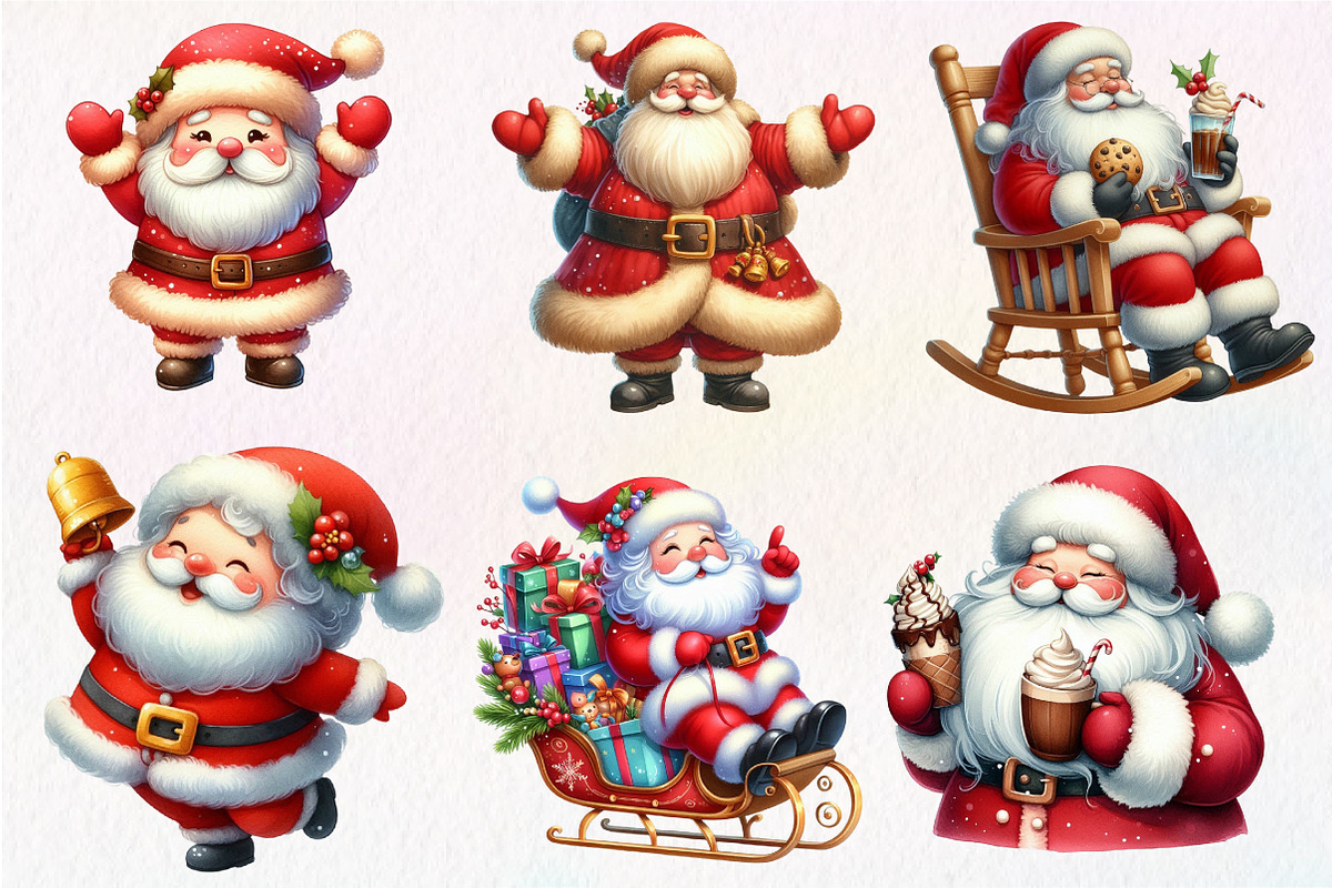 Christmas Funny Fat Santa Claus, an Illustration by Dream Creation (Photo 4 of 7)