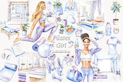 Pilates Girl Clipart | Fitness, a Sport Illustration by GlamArtZhanna (Thumbnail 1 of 8)