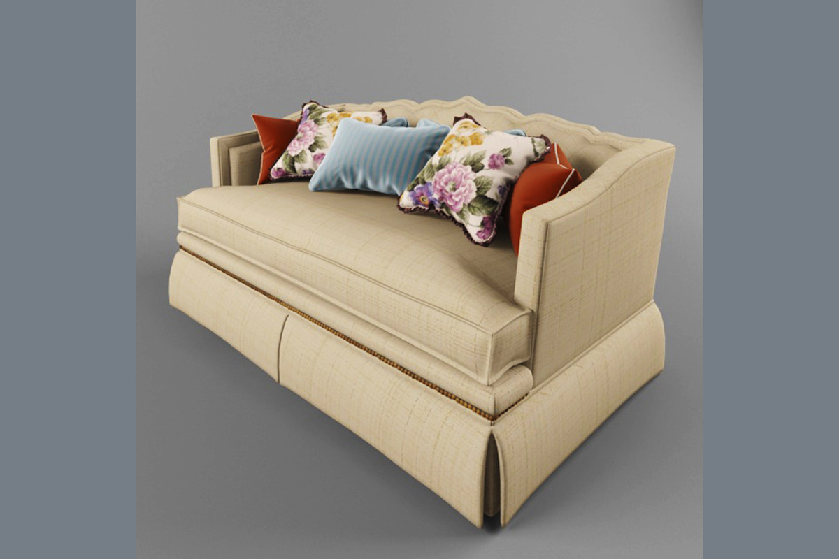 classic sofa with pillows, a Furniture 3D Model by 3Dpapa (Photo 1 of 4)