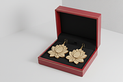 Lotus Flower Earring Laser Cut Desig, an Object Graphic by Amazin_art (Thumbnail 3 of 5)