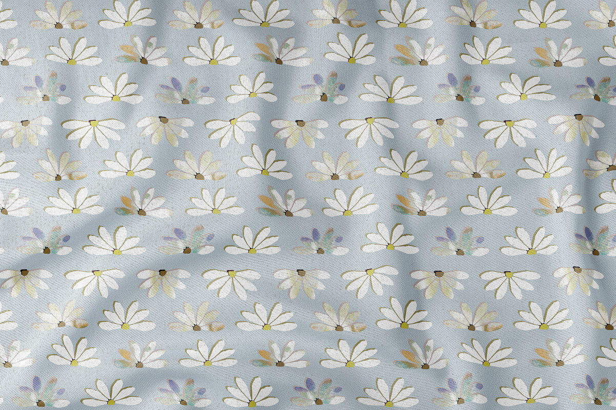 Geo Daisy Watercolor Pattern, a Pattern Graphic by JESSIE BLOOM STUDIO (Photo 2 of 6)