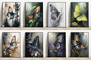 9 Watercolor Butterflies, a Wallpaper Graphic by DigitalFad (Thumbnail 1 of 6)