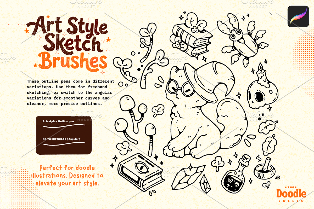 Art-Style Outline Brushes, a Brush Add-On by TheDoodleSweets (Photo 2 of 4)