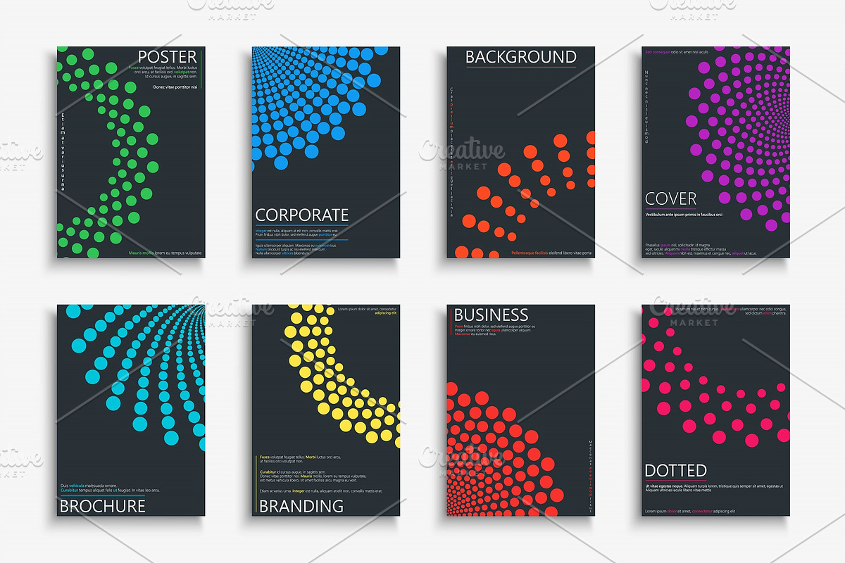 Abstract colorful dotted posters, a Poster Template by ExpressShop (Photo 1 of 4)