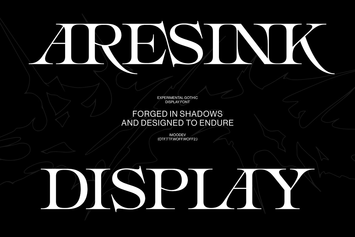 Aresink - Experimental Gothic Font, a Serif Font by Imoodev (Photo 1 of 9)
