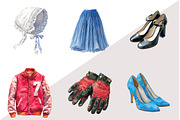 Watercolor Antique Fashion Clipart, an Illustration by Design Market (Thumbnail 2 of 3)