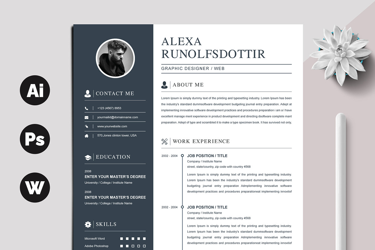 Resume / CV Template, a Resume Template by X-Type (Photo 1 of 5)