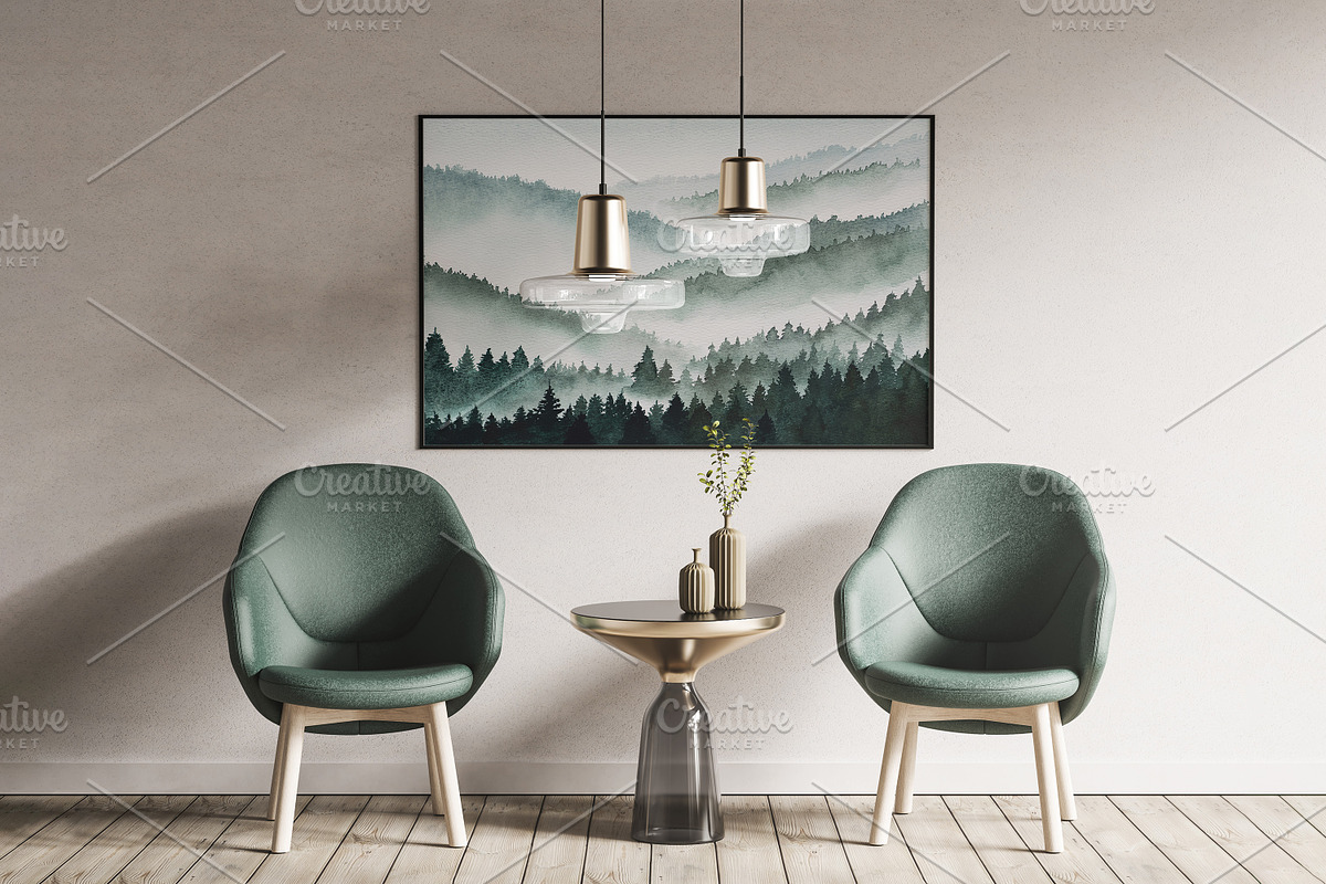 Watercolor landscape, green forest, a Decorative Illustration by Fascinadora (Photo 2 of 5)