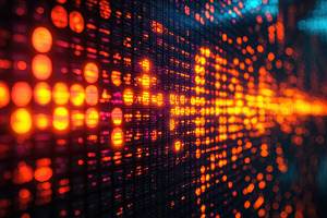 Colorful abstract digital pattern re, a Photo by Tanuart