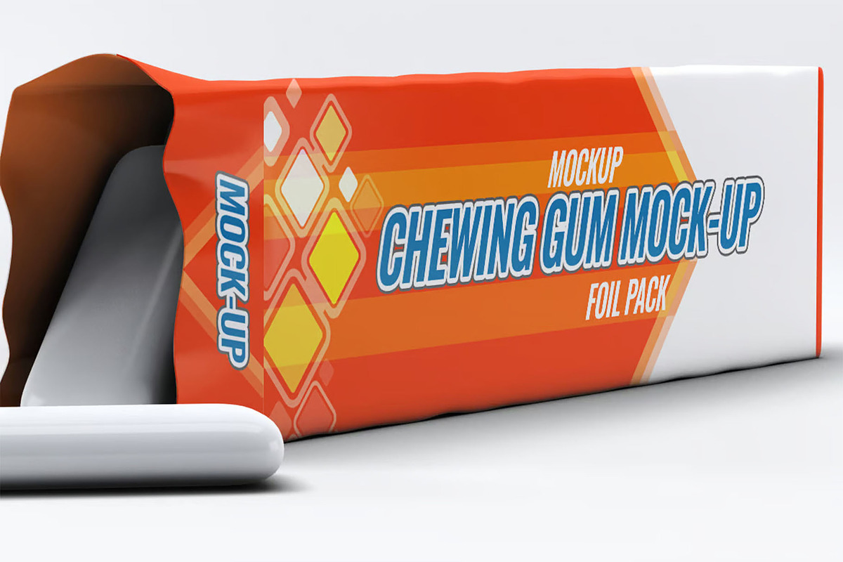 Chewing Gum Package Mock-Up, an Advertising Mockup by Se٧enStudio (Photo 5 of 8)