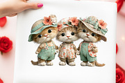 Whimsical Summer Cat Clipart, an Illustration by Digital Artistic99 (Thumbnail 5 of 11)