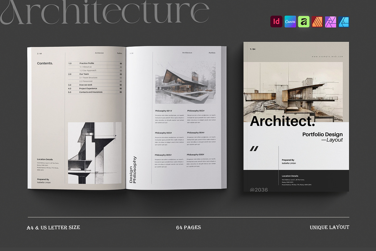 Architecture Portfolio Brochure, a Brochure Template by TemplateFolio-Shop (Photo 1 of 29)