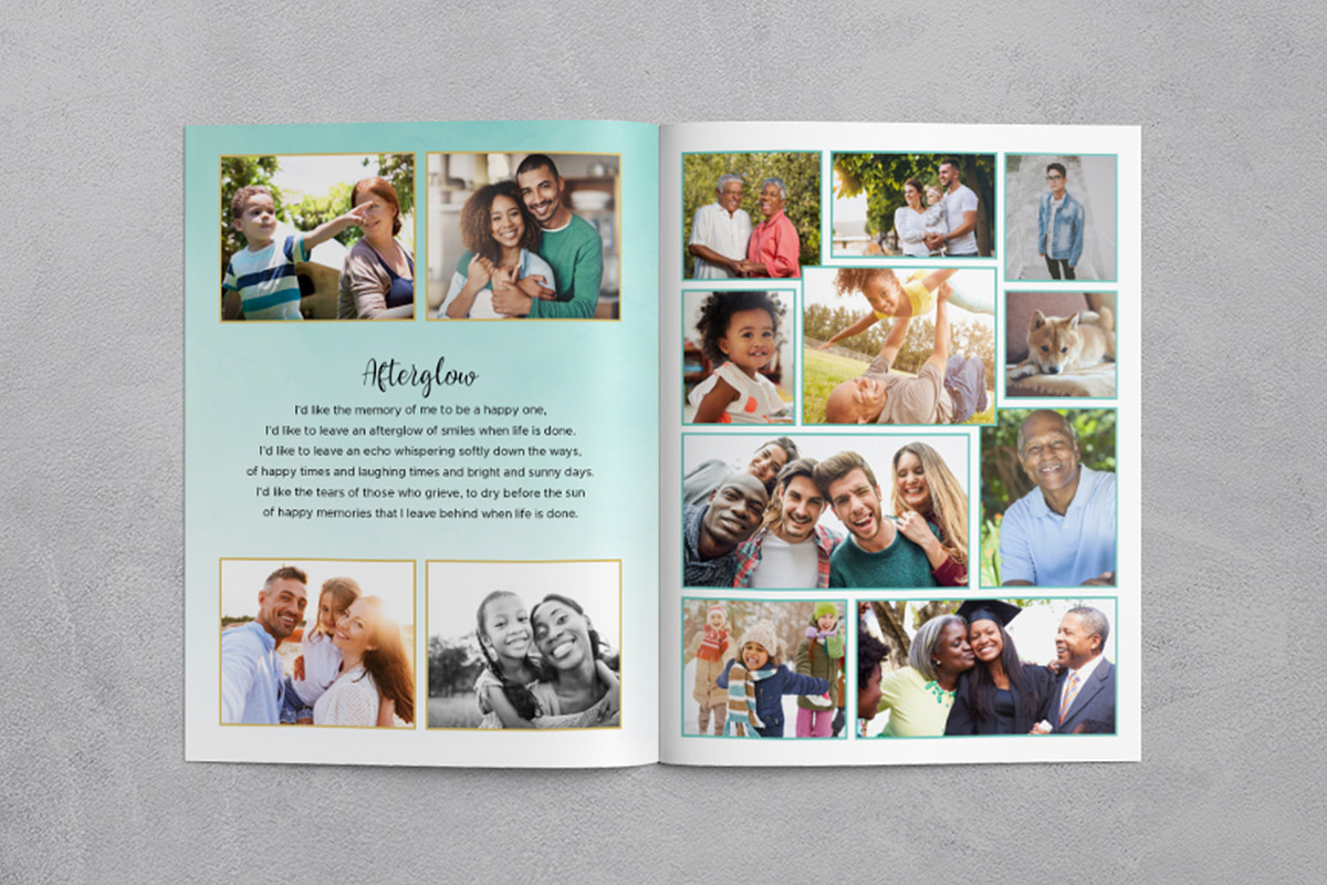 Teal & Gold Funeral Progam Template, a Templates & Theme by Studio Reena (Photo 5 of 8)