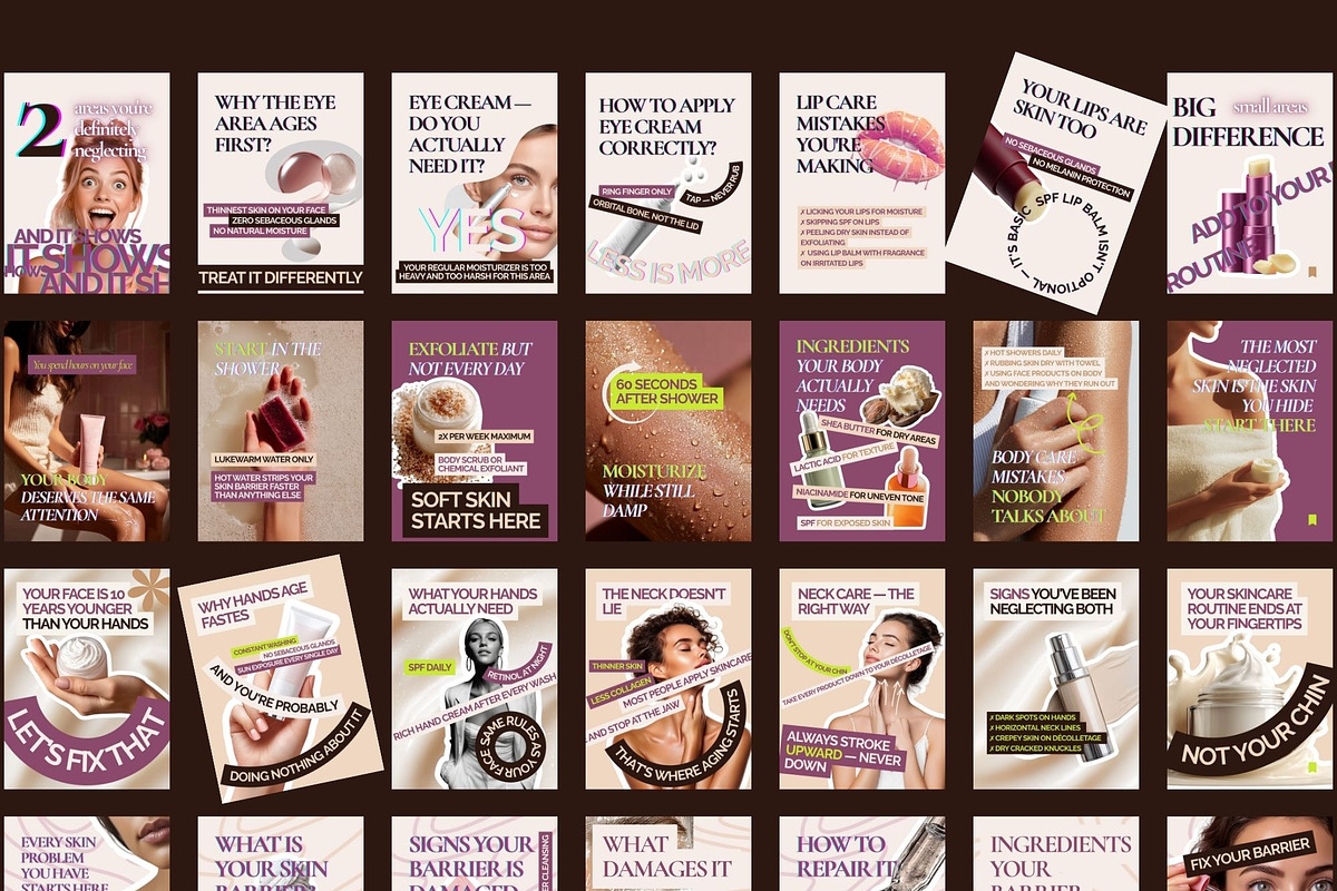 Skincare Instagram Carousel System, a Social Media Template by MOAROShop (Photo 2 of 9)