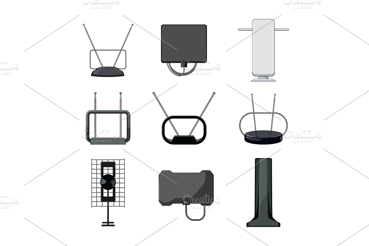 tv antenna set cartoon vector, an Object Illustration by pikepicture