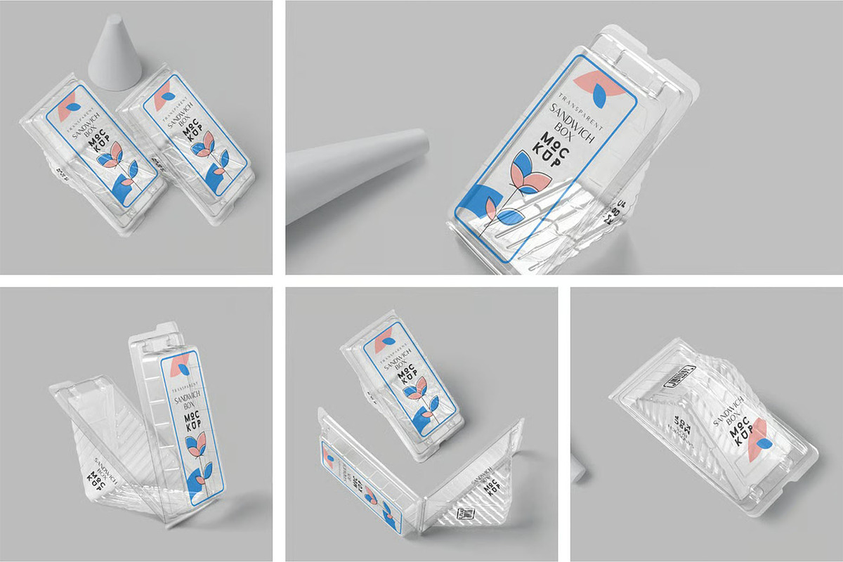 Plastic Sandwich Packaging Mockup, a Packaging Mockup by megostudi0 (Photo 1 of 7)