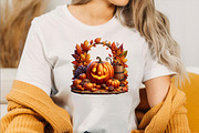 Watercolor Autumn Pumpkin Clipart Bu, an Illustration by SVGArt (Thumbnail 5 of 8)