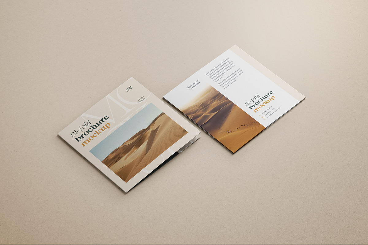 Bifold Square Brochure Mockup Set, a Print Template by mockupatelier (Photo 12 of 13)