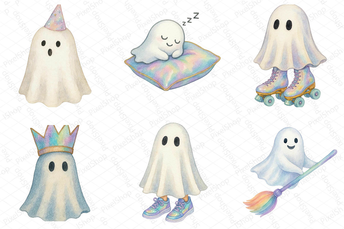 Funny Halloween Ghost Iridescent, an Illustration by DreamPrint404 (Photo 2 of 5)