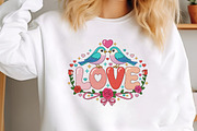 Cute Love Birds Sublimation PNG, an Illustration by Designking (Thumbnail 4 of 6)
