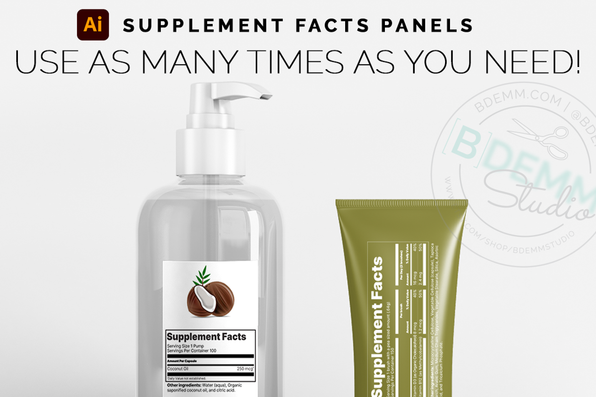 Adobe Supplement Facts Labels Temp, a Branding & Logo Template by Bdemm Studio (Photo 5 of 6)