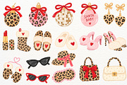 Girly Christmas Clipart Leopard Bow, a Seasonal Illustration by SugarCloudStudioArt (Thumbnail 6 of 6)