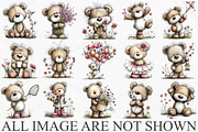 Whimsical Spring Bear Clipart Bundle, an Illustration by Canvas Craft (Thumbnail 3 of 7)