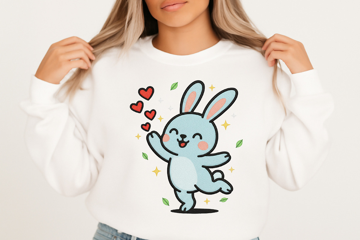 Happy Bunny Hearts Valentine Clipart, an Illustration by Designking (Photo 2 of 6)